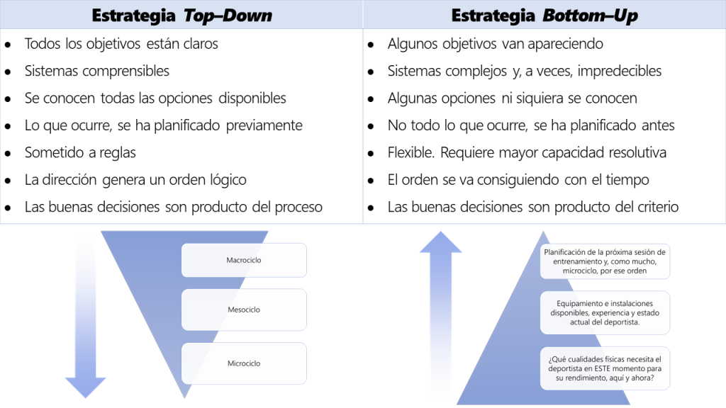 Características, similitudes y diferencias de las estrategias Top–Down y Bottom–Up